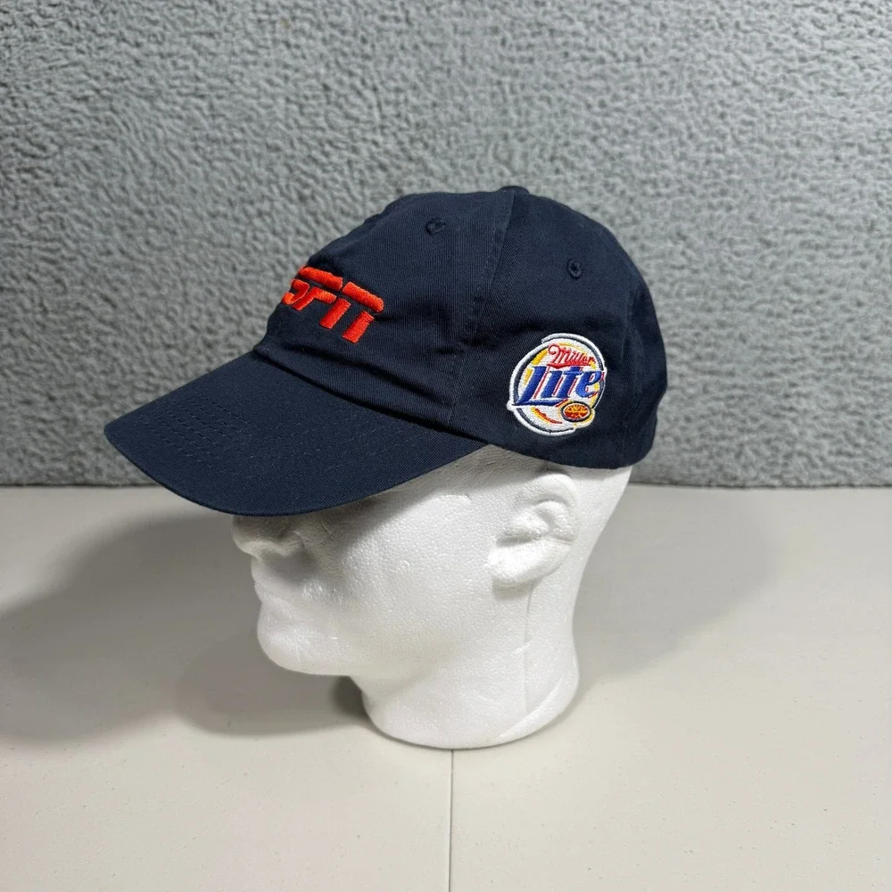 ESPN Sportscenter Miller Lite Classic Dad Hat Cap Blue & Red Embroidered